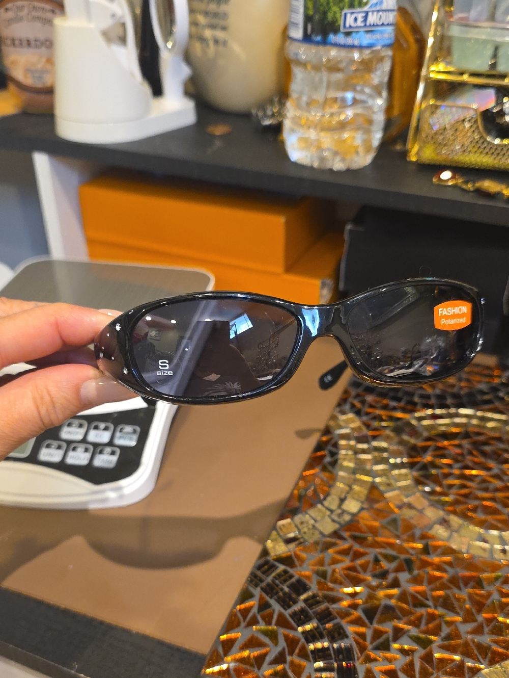 Black Gloss Sunglasses with Subtle Logo Detailing